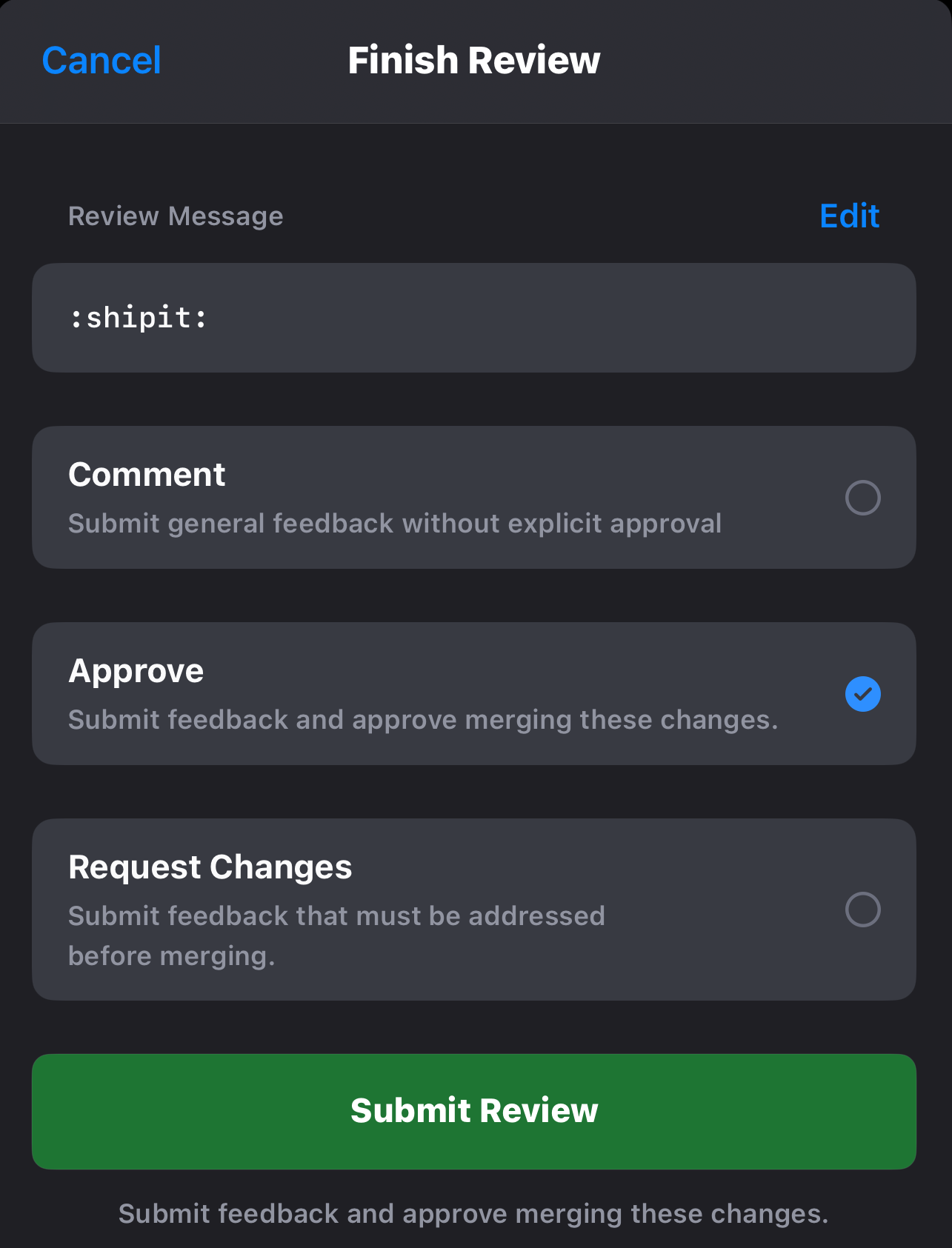 Reviewing and merging the changes